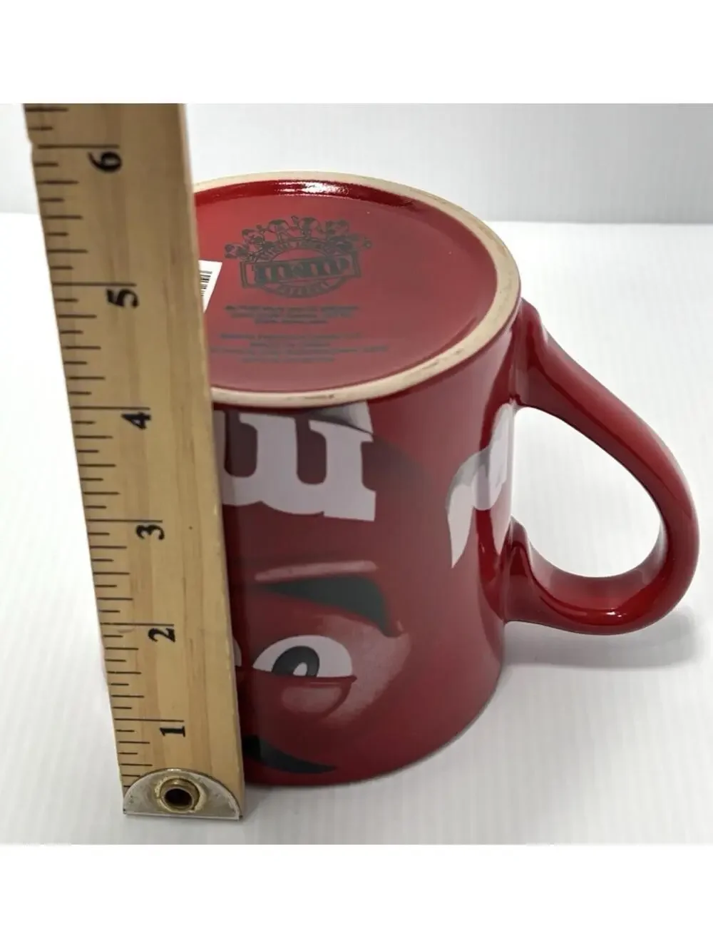 M&Ms Red Character Ceramic Coffee Mug Face Red White M Logo Collectible Cup, New